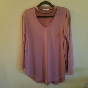 Dusty Rose Top by Cherish, Neck Cutout